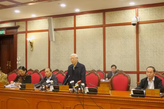 Tổng Bí thư phát biểu tại cuộc họp. Nguồn: Đảng Cộng sản