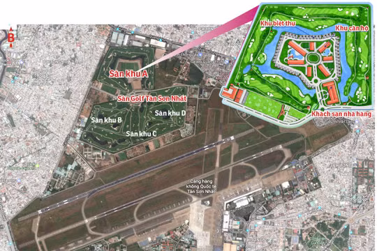 Vị trí sân golf Tân Sơn Nhất. Nguồn Tuổi trẻ