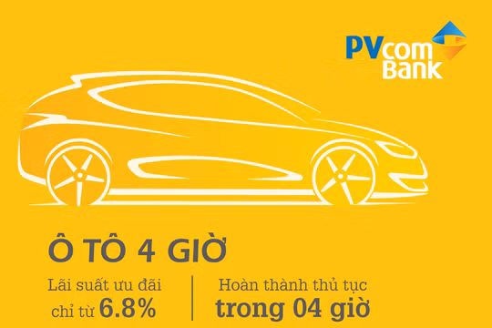 Mua xe ô tô chỉ trong vòng 4 giờ với PVcomBank