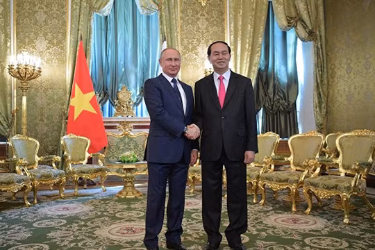 Chủ tịch nước Trần Đại Quang và Tổng thống Nga Vladimir Putin tại điện Kremlin