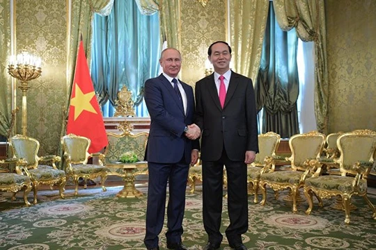 Chủ tịch nước Trần Đại Quang và Tổng thống Nga Vladimir Putin tại điện Kremlin