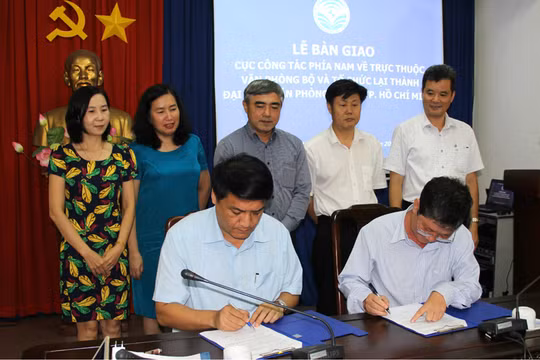 Thứ trưởng Nguyễn Minh Hồng trao Quyết định bổ nhiệm ông Lê Minh Trí - Ảnh: Hữu Vinh/Bộ TT&TT