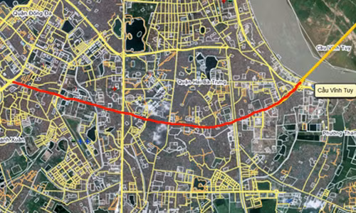 Mô hình dự án đường vành đai II Hà Nội