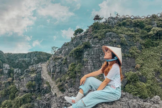 Hình ảnh của các nhà sáng tạo nội dung TikTok ghi lại tại Ninh Bình.