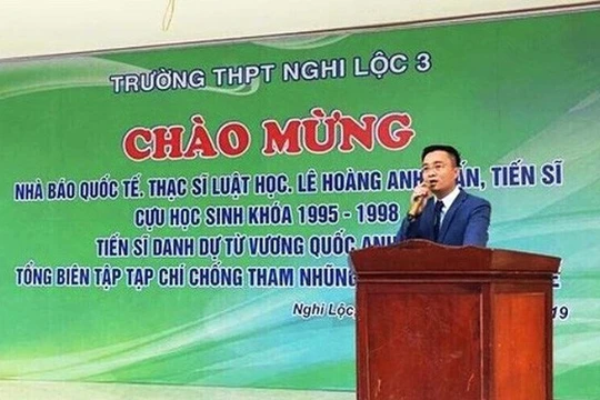 Lê Hoàng Anh Tuấn., người tự xưng "nhà báo quốc tế", thạc sĩ luật học, tiến sĩ.