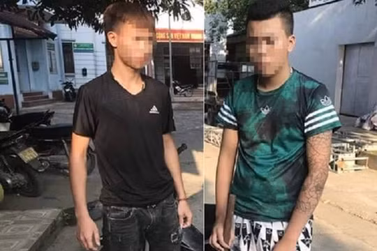 Thái Bình D. và Đoàn Trung A. khi bị bắt.