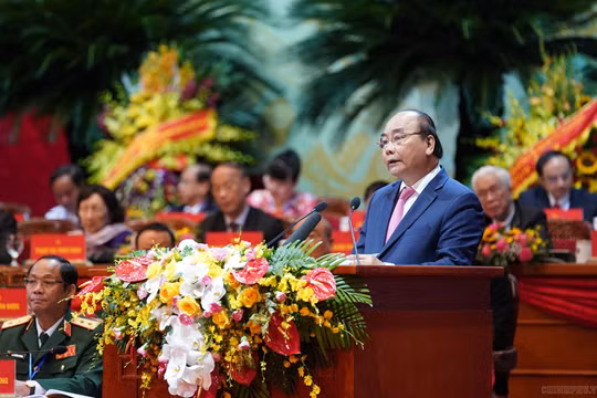 Thủ tướng Nguyễn Xuân Phúc phát biểu tại Đại hội.