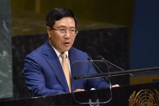 Phó Thủ tướng Phạm Bình Minh phát biểu trước lãnh đạo và đại diện 193 quốc gia thành viên LHQ.