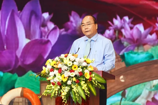 Thủ tướng Nguyễn Xuân Phúc phát biểu tại cuộc Giao lưu.