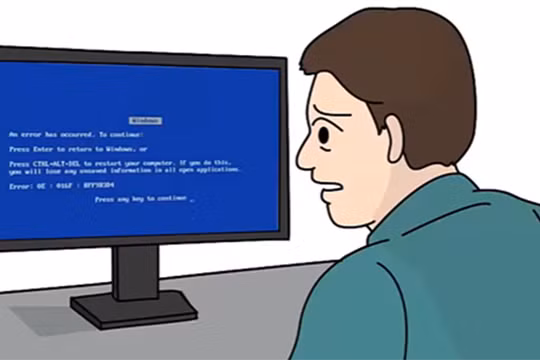 Màn hình xanh chết chóc gây treo máy báo hiệu hiện tượng phần cứng không tương thích.