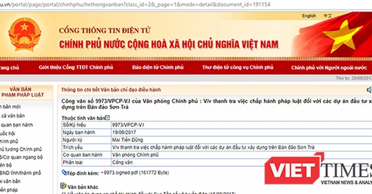 Phó Thủ tướng Thường trực Trương Hòa Bình vừa có ý kiến chỉ đạo Thanh tra Chính phủ chủ trì, phối hợp với các Bộ, cơ quan điều tra việc chấp hành pháp luật đối với các dự án đầu tư xây dựng trên Bán đảo Sơn Trà.