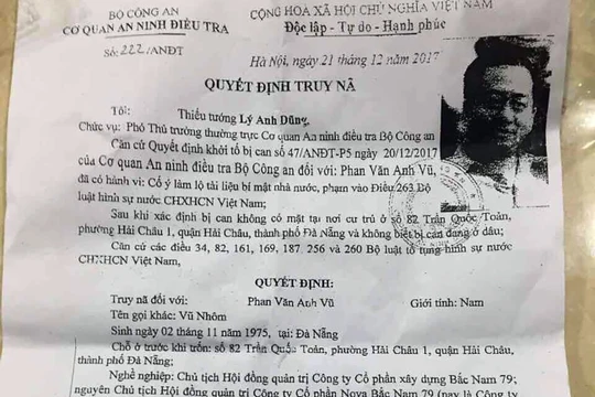 Quyết định truy nã đối với đại gia Vũ 'nhôm' được niêm yết công khai