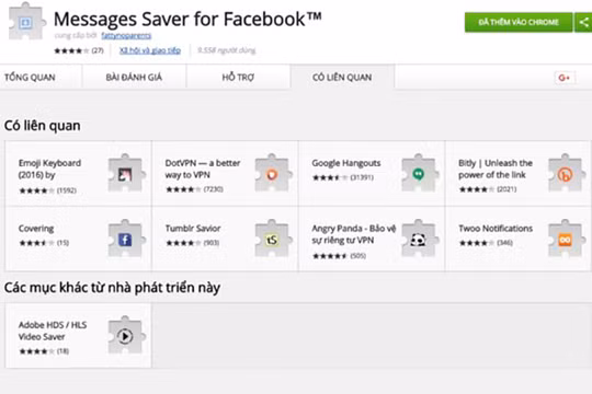 Messages Saver for Facebook cho phép bạn sao lưu lại toàn bộ tin nhắn, dễ dàng xem lại khi không có mạng hoặc phục hồi trong trường hợp lỡ tay xóa nhầm tin nhắn.