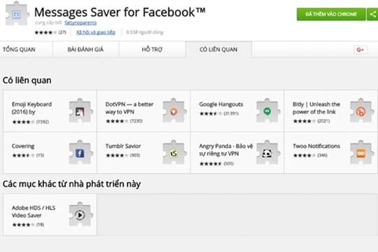 Messages Saver for Facebook cho phép bạn sao lưu lại toàn bộ tin nhắn, dễ dàng xem lại khi không có mạng hoặc phục hồi trong trường hợp lỡ tay xóa nhầm tin nhắn.