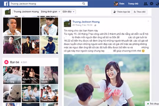 Nội dung trang facebook cá nhân đăng tải thông tin thất thiệt về Lễ hội sờ ngực diễn ra tại Đà Nẵng