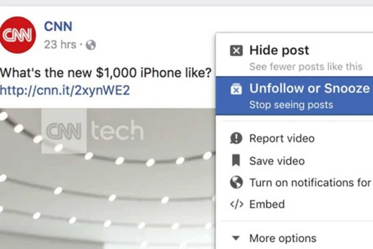Vừa qua Facebook đã âm thầm bổ sung tính năng Snooze, cho phép người dùng tạm thời “nghỉ chơi” với bạn bè. 