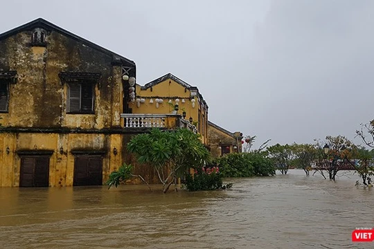 Mực nước trên các sông Thu Bồn tại Hội An ở mức 3,15m, trên mức BDD3 1,15m, xấp xỉ đỉnh lũ lịch sử năm 1964 0,25m