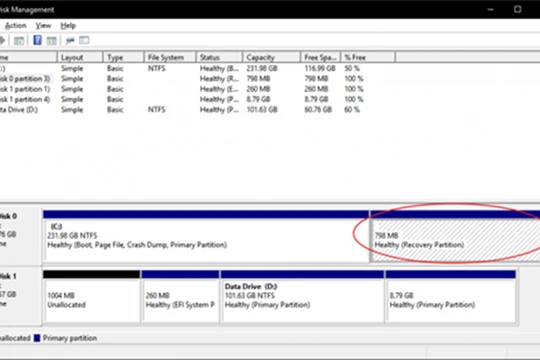 Phân vùng Recovery Partition.