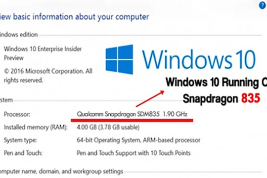 ​Microsoft đang thúc đẩy việc đưa hệ điều hành Windows 10 bản đầy đủ lên các máy tính dùng bộ xử lý ARM 64-bit của Qualcomm