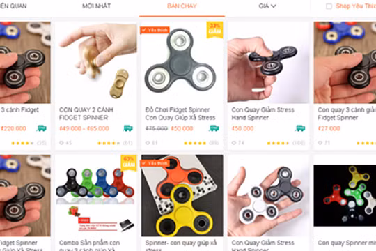 Spinner giá rẻ bán tràn lan trên mạng.