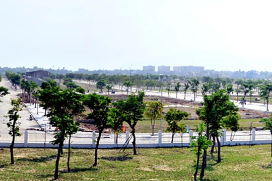 Một góc Dự án Khu đô thị Golden Hills tại phường Hòa Hiệp (quận Liên Chiểu) do Công ty Cổ phần Trung Nam đầu tư chưa nộp tiền sử dụng đất