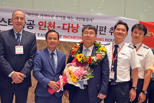 Từ 14/6, hãng hàng không Eastar Jet (Hàn Quốc) sẽ mở thêm đường bay trực tiếp từ Đà Nẵng (Việt Nam) đi Incheon (Hàn Quốc) với tần suất 7 chuyến/tuần.