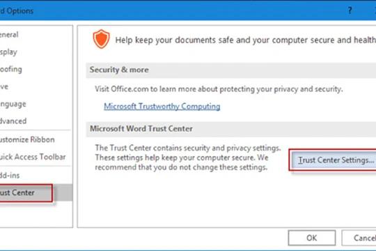 Hãy mở Microsoft Office, bấm vào biểu tượng chương trình để cài đặt ngăn chặn 