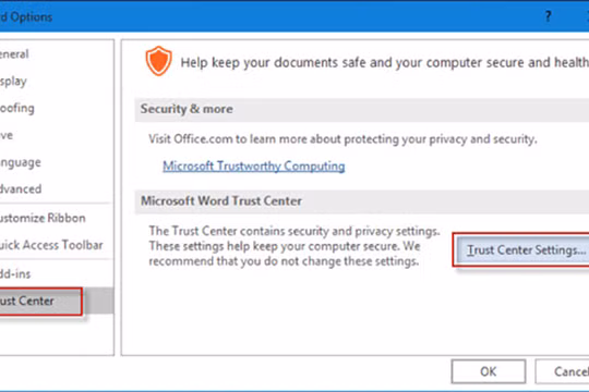 Hãy mở Microsoft Office, bấm vào biểu tượng chương trình để cài đặt ngăn chặn 