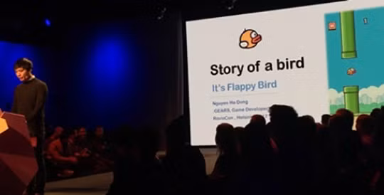 Lập trình viên người Việt đã không ngần ngại chia sẻ, bộc lộ những điểm yếu của bản thân trong câu chuyện về quá trình phát triển game Flappy Bird tại sự kiện RovioCon 2017 tại Helsinki, Phần Lan hôm 20/4.