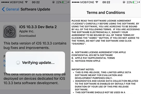 Apple vừa chính thức tung ra bản cập nhật iOS 10.3.3 Beta 2 nhằm cải thiện hiệu suất thiết bị và sửa các lỗi còn tồn đọng trước đó.