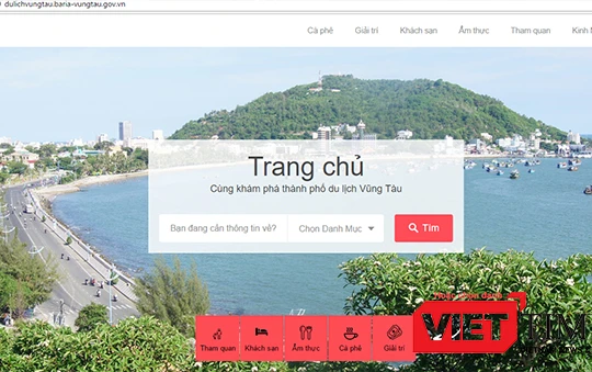 Giao diện website du lịch TP.Vũng Tàu 
