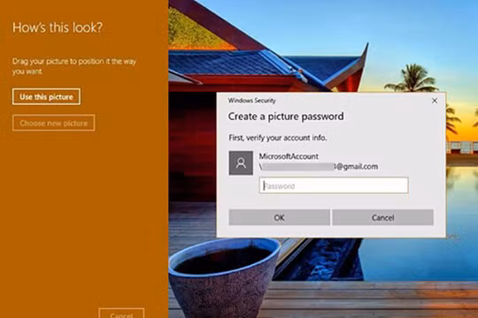 Ngoài việc sử dụng mật khẩu truyền thống, Windows 10 còn cho phép người dùng xác thực bằng hình ảnh
