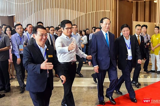 Chủ tịch nước Trần Đại Quang tại buổi tổng duyệt công tác phục vụ Tuần lễ Cấp cao APEC tại Đà Nẵng