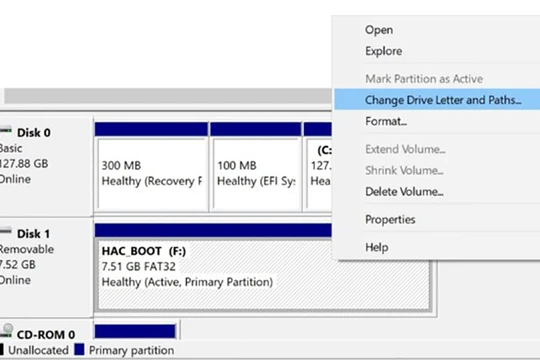 Thay đổi ký tự ổ đĩa là một cách sửa lỗi máy tính không nhận ra USB