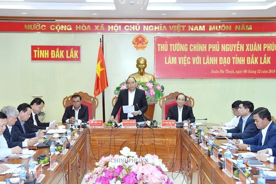 Thủ tướng Chính phủ làm việc với lãnh đạo tỉnh Đắk Lắk (Nguồn: VPCP)