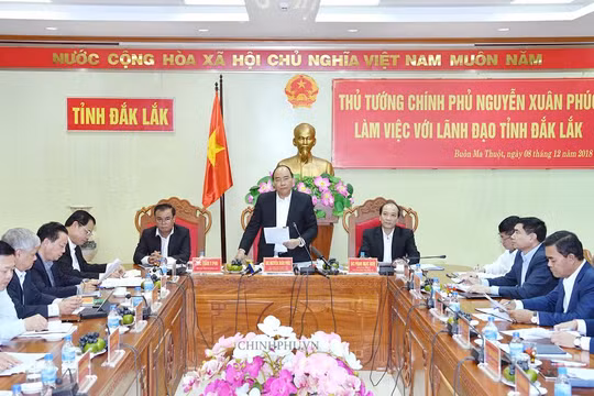 Thủ tướng Chính phủ làm việc với lãnh đạo tỉnh Đắk Lắk (Nguồn: VPCP)
