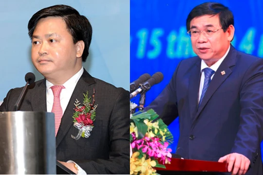 Ông Lê Đức Thọ - Chủ tịch HĐQT VietinBank (bên trái) và ông Phan Đức Tú - Chủ tịch HĐQT BIDV (bên phải) - Ảnh: Internet