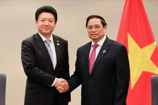 Thủ tướng Phạm Minh Chính tiếp ông Akio Yoshida, Chủ tịch điều hành Tập đoàn AEON (Ảnh: VGP)