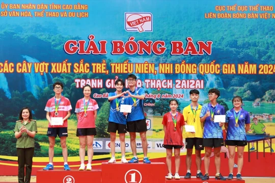 Bóng bàn CAND - T&T về nhất toàn đoàn với 14 huy chương vàng giải trẻ quốc gia
