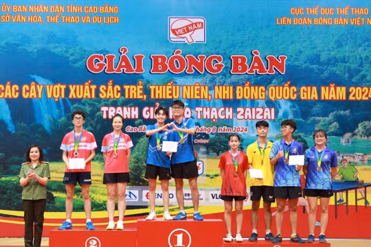 Bóng bàn CAND - T&T về nhất toàn đoàn với 14 huy chương vàng giải trẻ quốc gia