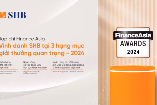 SHB chiến thắng 3 giải thưởng quan trọng tại FinanceAsia Awards 2024