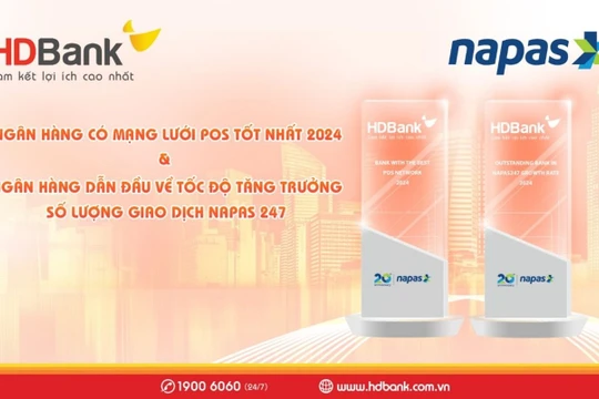 HDBank tỏa sáng tại Hội nghị Thành viên NAPAS 2024 với 2 giải thưởng danh giá 