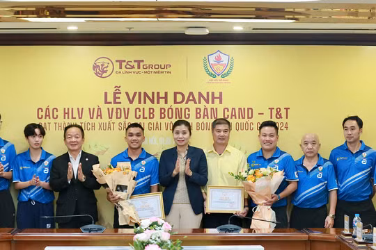 CLB Bóng bàn CAND – T&T nhận thưởng kỷ lục sau thành tích xuất sắc ở các giải quốc gia