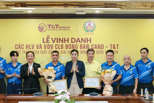 CLB Bóng bàn CAND – T&T nhận thưởng kỷ lục sau thành tích xuất sắc ở các giải quốc gia