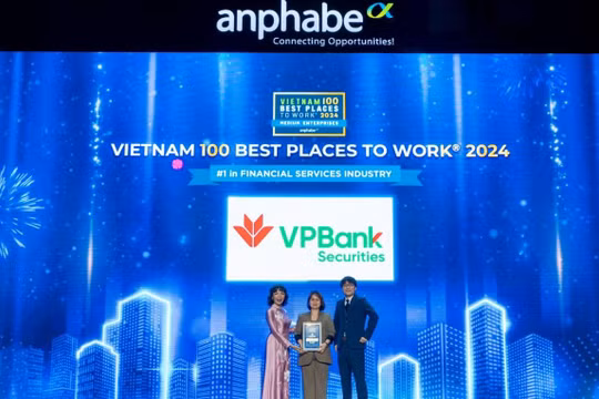 VPBankS khẳng định vị thế số 1 nơi làm việc tốt nhất Việt Nam ngành Dịch vụ tài chính khối DN vừa