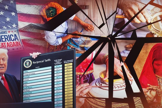 Mức thuế 50% mà Mỹ áp đặt với hàng xuất khẩu của Ấn Độ có thể đe dọa đến nhiều ngành nghề thủ công lâu đời của nước này. Ảnh: RT.