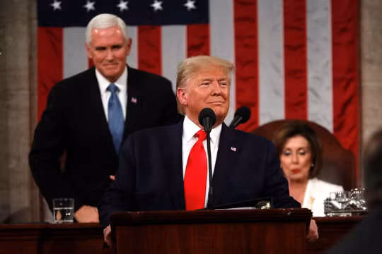 Tổng thống Mỹ Donald Trump đọc Thông điệp liên bang lần thứ ba, cũng là lần cuối cùng trong nhiệm kỳ của ông (Ảnh: NBC)