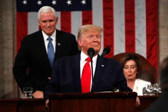 Tổng thống Mỹ Donald Trump đọc Thông điệp liên bang lần thứ ba, cũng là lần cuối cùng trong nhiệm kỳ của ông (Ảnh: NBC)