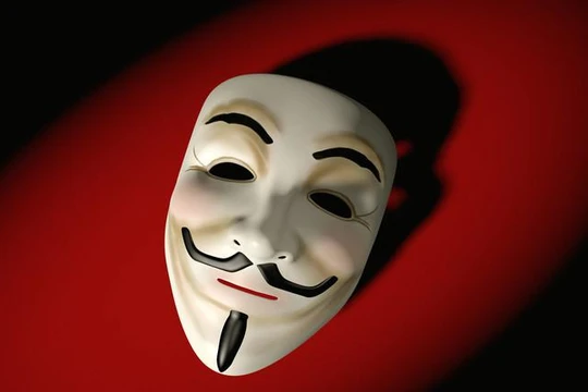 Hình ảnh chiếc mặt nạ thường được nhóm Anonymous sử dụng như biểu tượng (Ảnh: Getty)