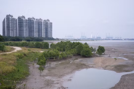 Dự án Forest City ở Malaysia mới hoàn thành 15%, chỉ có 1 4 bốn hòn đảo được quy hoạch trên đất khai hoang được xây dựng (Ảnh: WSJ)